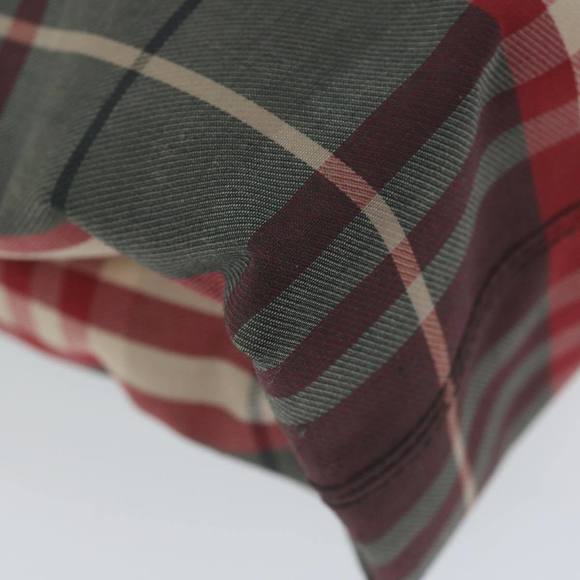 BURBERRY Nova Check Hand Bag Canvas Red Beige Auth bs11653 - Picture 16 of 16